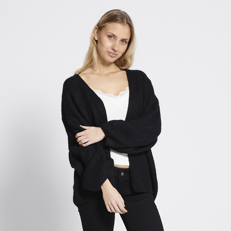 Open knit cardigan "Samantha" Black